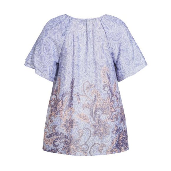 Plus Size 22/24 Medallion Border Peasant Top - lavender - Picture 4 of 5